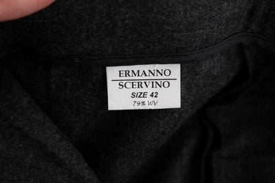 Ermanno Scervino Graue Schurwolle Skinny Freizeithose