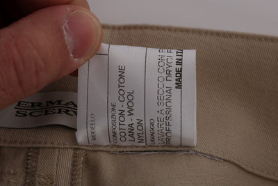 Ermanno Scervino Beige Baumwolle Wolle Regular Fit Hose