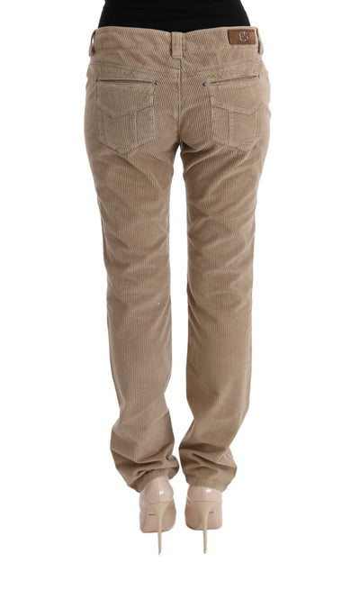 Ermanno Scervino Beige Baumwolle Samt Regular Fit Hose