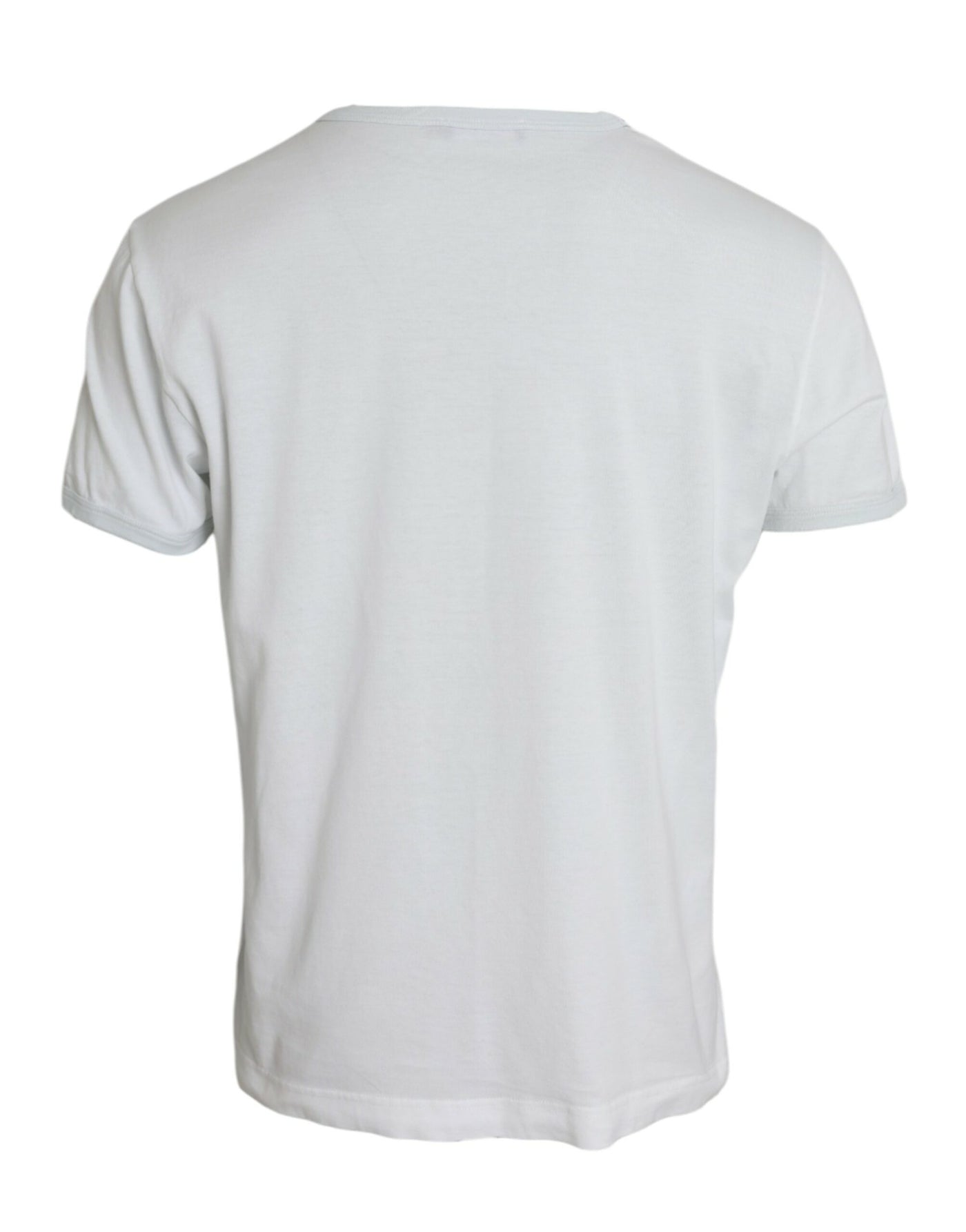 Dolce & Gabbana Weißes Baumwoll-T-Shirt mit Rundhalsausschnitt und kurzen Ärmeln