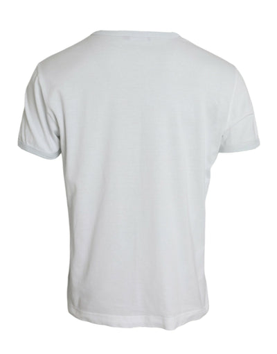 Dolce & Gabbana Weißes Baumwoll-T-Shirt mit Rundhalsausschnitt und kurzen Ärmeln