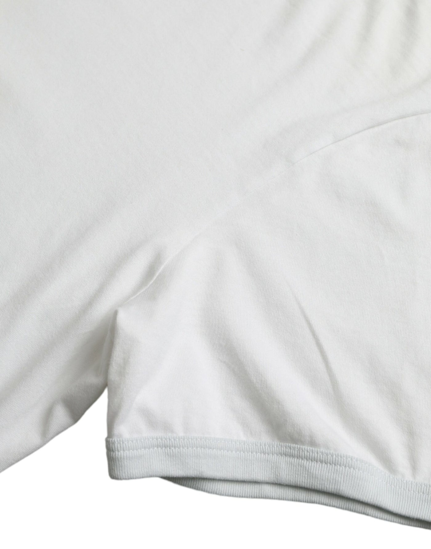 Dolce & Gabbana Weißes Baumwoll-T-Shirt mit Rundhalsausschnitt und kurzen Ärmeln