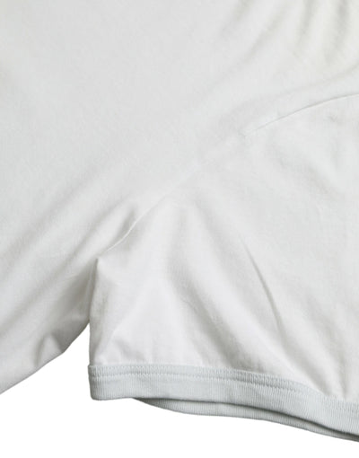 Dolce & Gabbana Weißes Baumwoll-T-Shirt mit Rundhalsausschnitt und kurzen Ärmeln