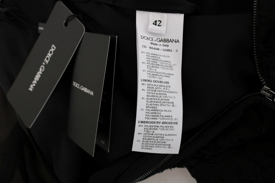 Dolce & Gabbana Schwarzes San Valentino Etuikleid mit Pailletten