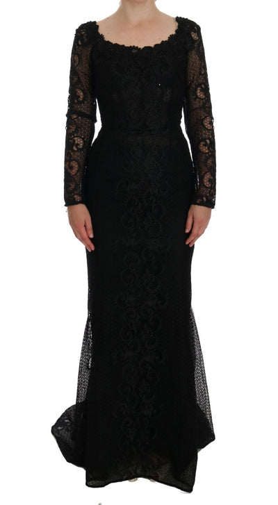 Dolce & Gabbana Schwarzes geblümtes Etuikleid