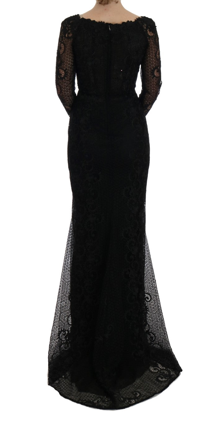 Dolce & Gabbana Schwarzes geblümtes Etuikleid
