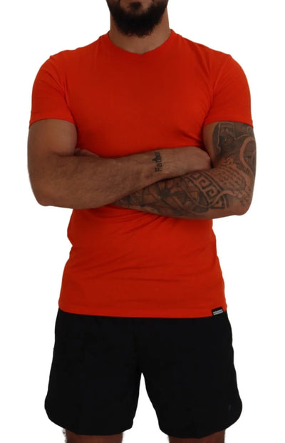 Dsquared² Orange Modal-T-Shirt mit kurzen Ärmeln und Rundhalsausschnitt