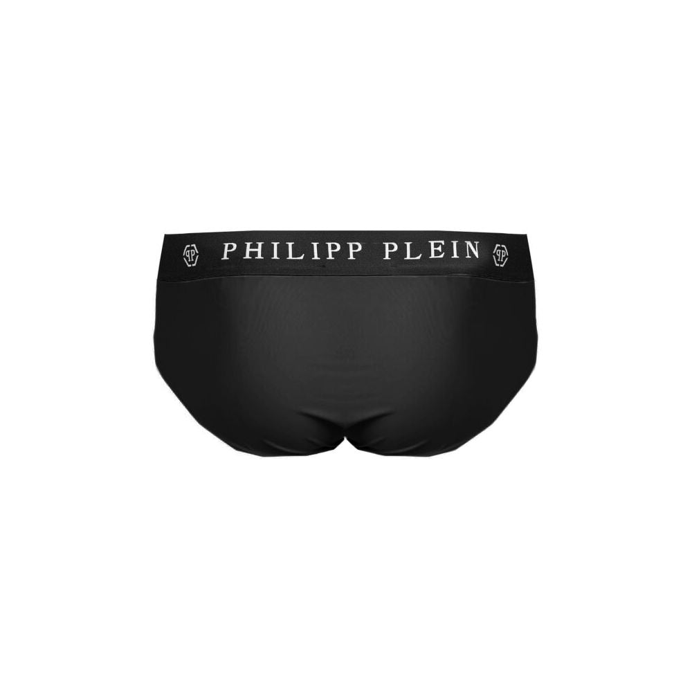 Philipp Plein Schwarze Polyamid-Badehose für Männer
