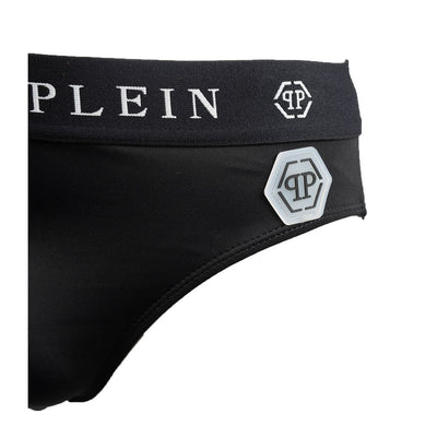 Philipp Plein Schwarze Polyamid-Badehose für Männer