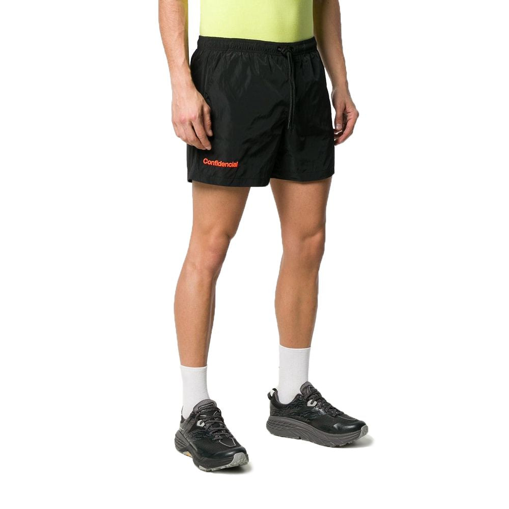 Marcelo Burlon Schwarzer Polyamid Herren-Badeanzug Boxer