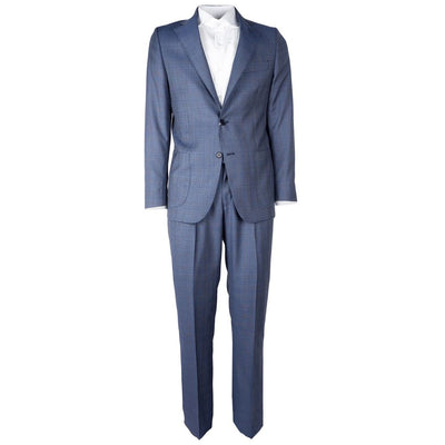 Made in Italy Blauer Wollanzug für Männer