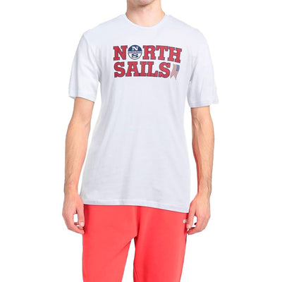 North Sails Elegantes Logo-T-Shirt aus weißer Baumwolle
