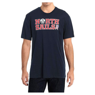 North Sails Nautische Nostalgie Marineblaues Baumwoll-T-Shirt