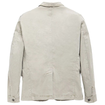 Refrigiwear Schlichte beigefarbene Vier-Taschen-Baumwolljacke