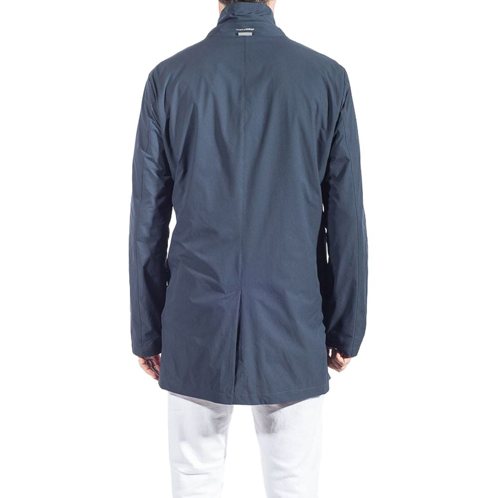People Of Shibuya Blauer Trenchcoat aus recyceltem Polyester für Männer