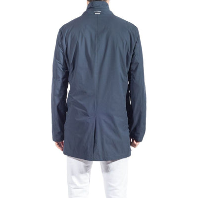 People Of Shibuya Blauer Trenchcoat aus recyceltem Polyester für Männer