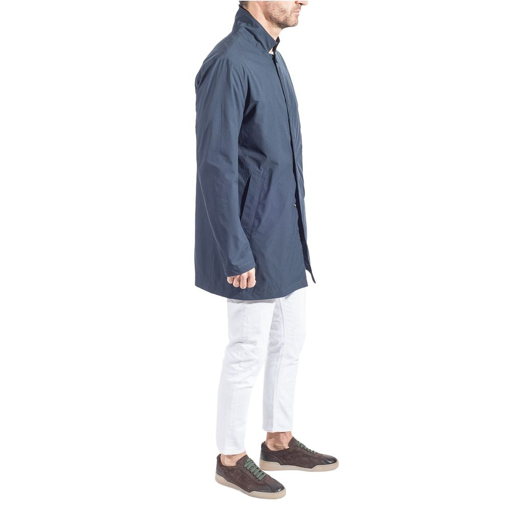 People Of Shibuya Blauer Trenchcoat aus recyceltem Polyester für Männer