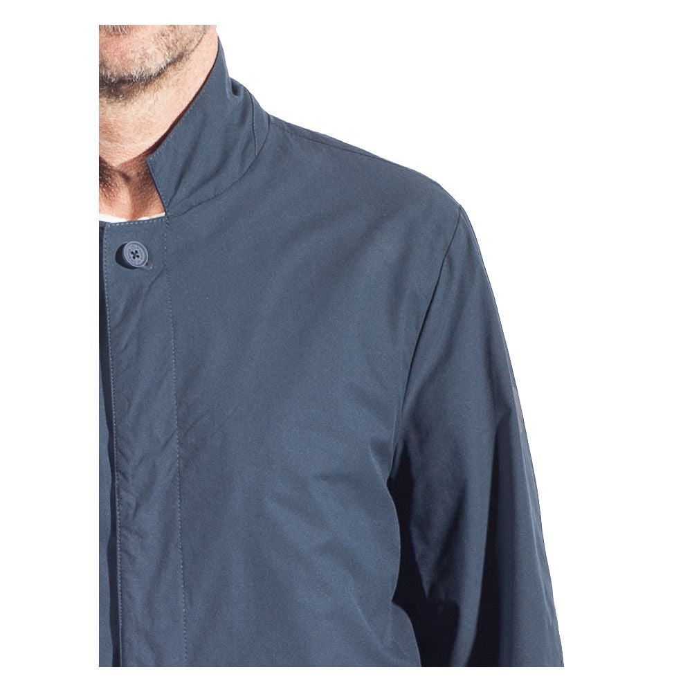 People Of Shibuya Blauer Trenchcoat aus recyceltem Polyester für Männer