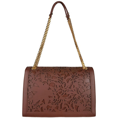 Baldinini Trend Braunes Kalbsleder Damen Crossbody Tasche