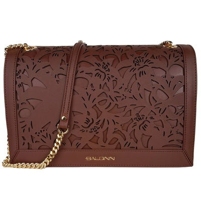 Baldinini Trend Braunes Kalbsleder Damen Crossbody Tasche