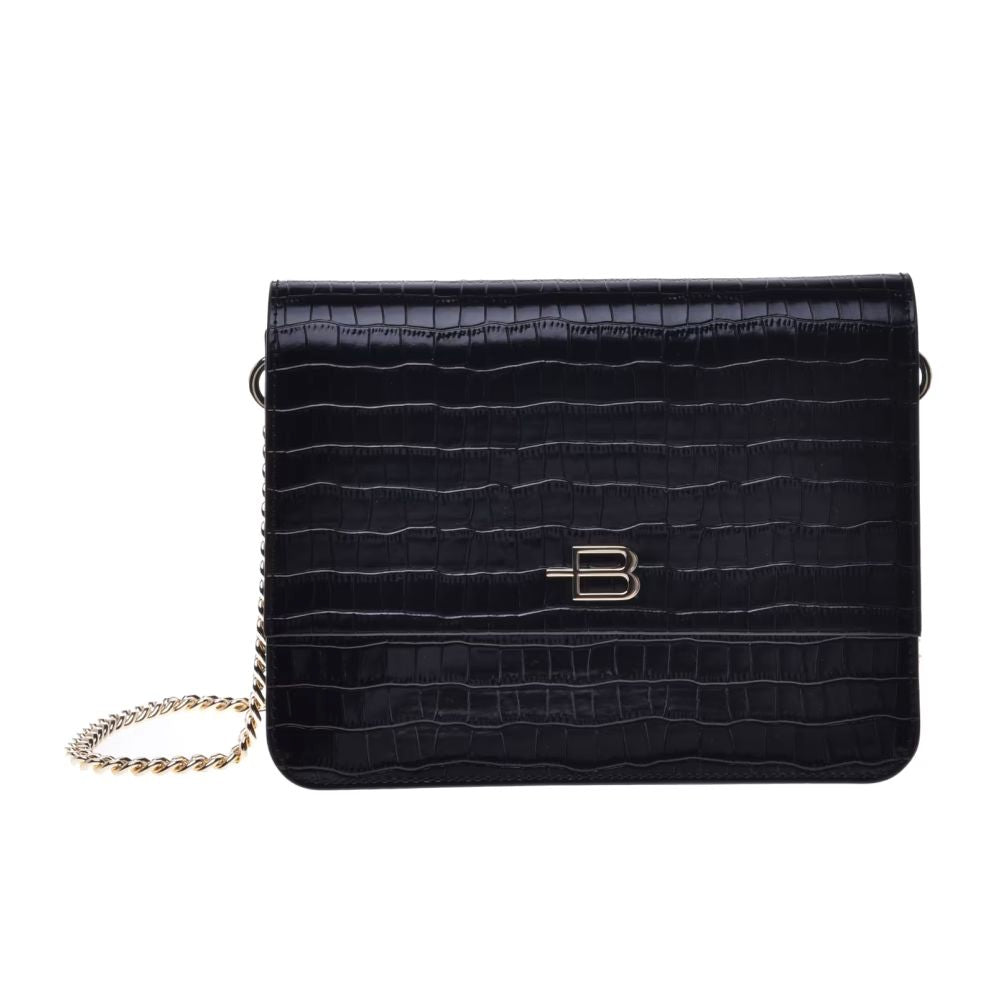 Baldinini Trend Schwarze Kalbsleder Damen Crossbody Tasche