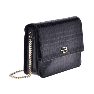 Baldinini Trend Schwarze Kalbsleder Damen Crossbody Tasche