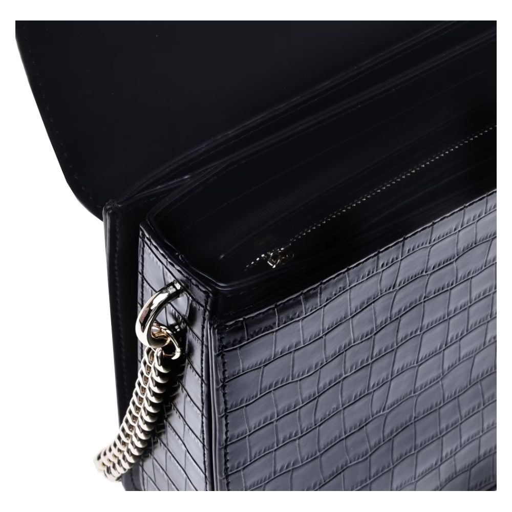 Baldinini Trend Schwarze Kalbsleder Damen Crossbody Tasche