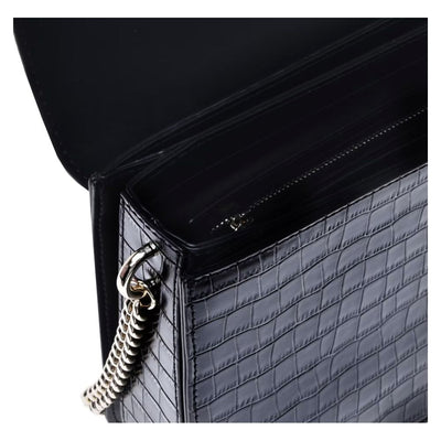 Baldinini Trend Schwarze Kalbsleder Damen Crossbody Tasche