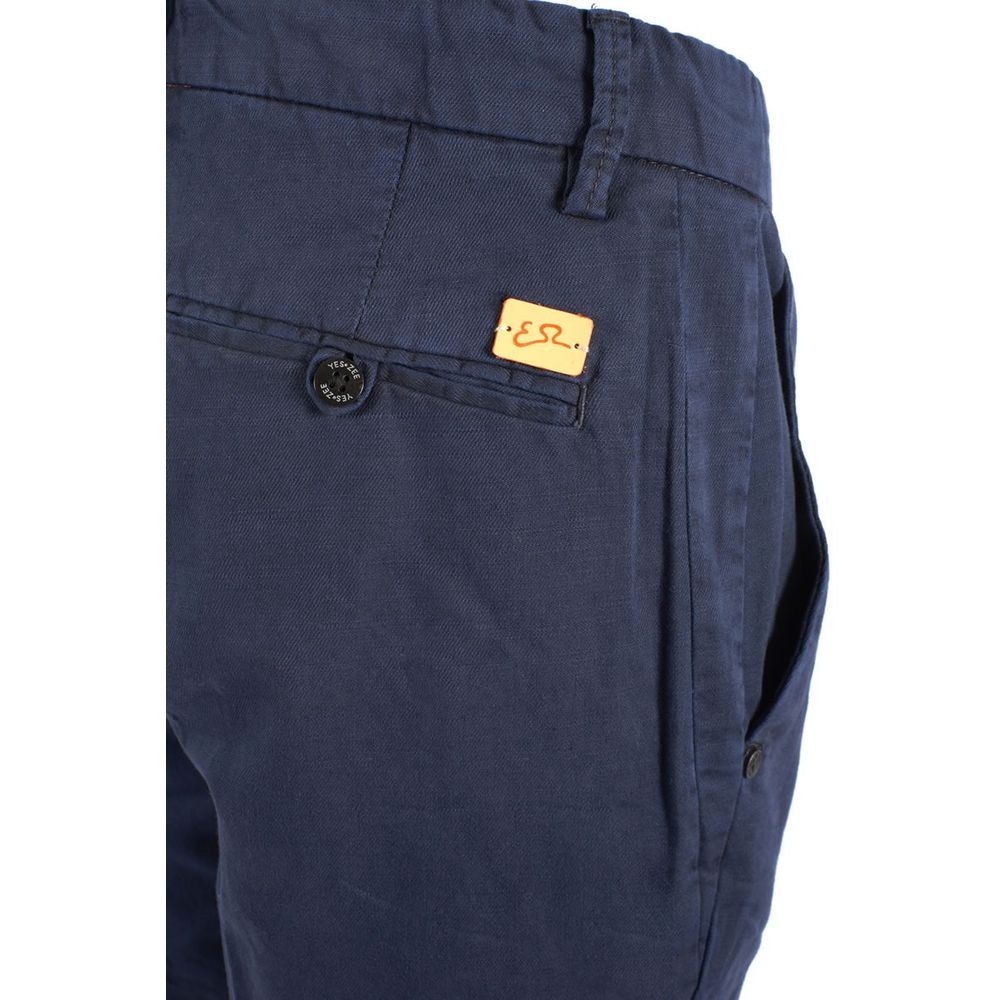 Yes Zee Blaue Baumwollshorts