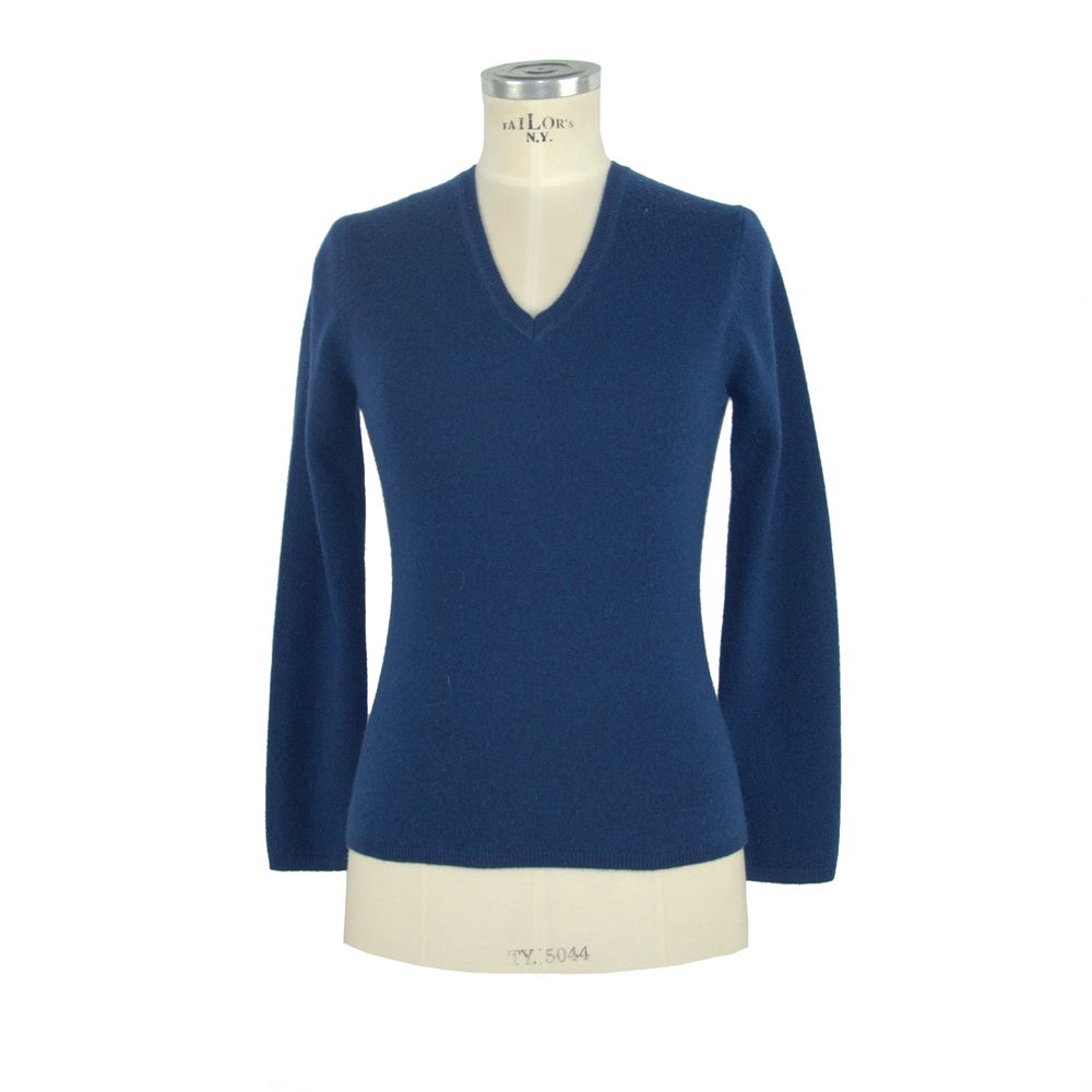 Emilio Romanelli Blauer Kaschmir-Pullover für Frauen