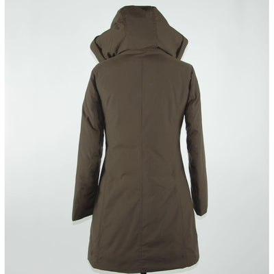 Emilio Romanelli Elegante braune Polyesterjacke mit Kapuze