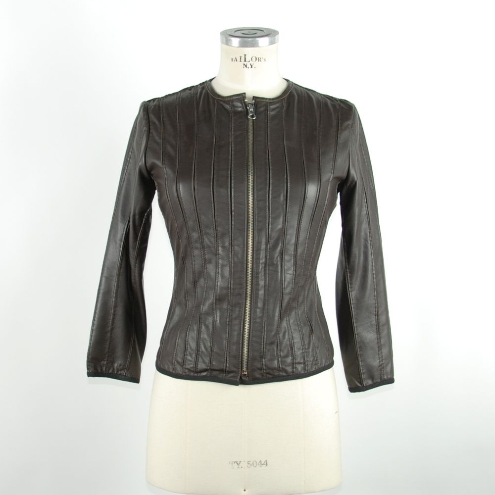 Emilio Romanelli Schwarze Lederjacke für Frauen