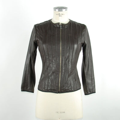 Emilio Romanelli Schwarze Lederjacke für Frauen