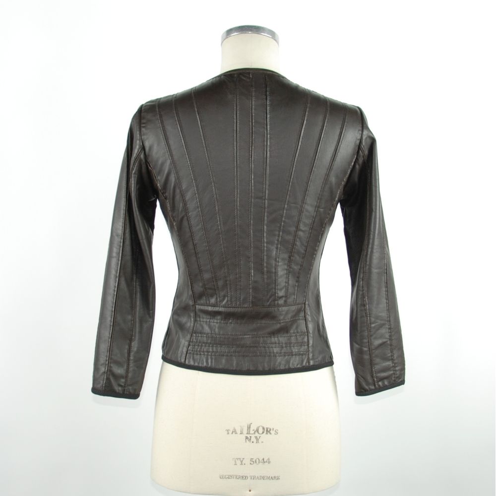 Emilio Romanelli Schwarze Lederjacke für Frauen