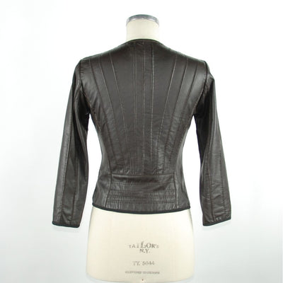 Emilio Romanelli Schwarze Lederjacke für Frauen