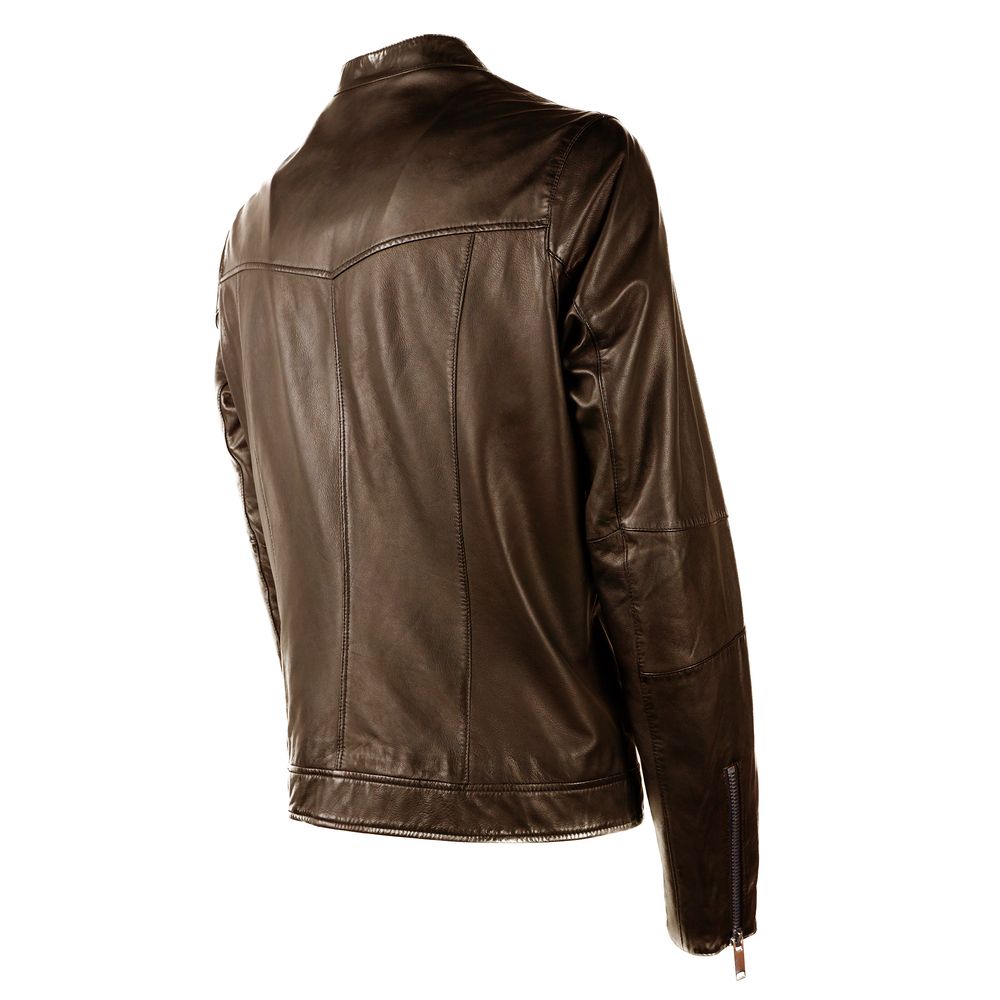 Emilio Romanelli Braune Lederjacke