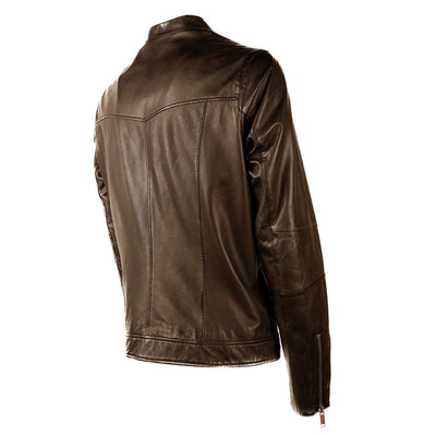 Emilio Romanelli Braune Lederjacke