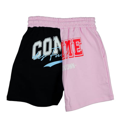 Comme Des Fuckdown Schicke zweifarbige Shorts mit Grafikdruck