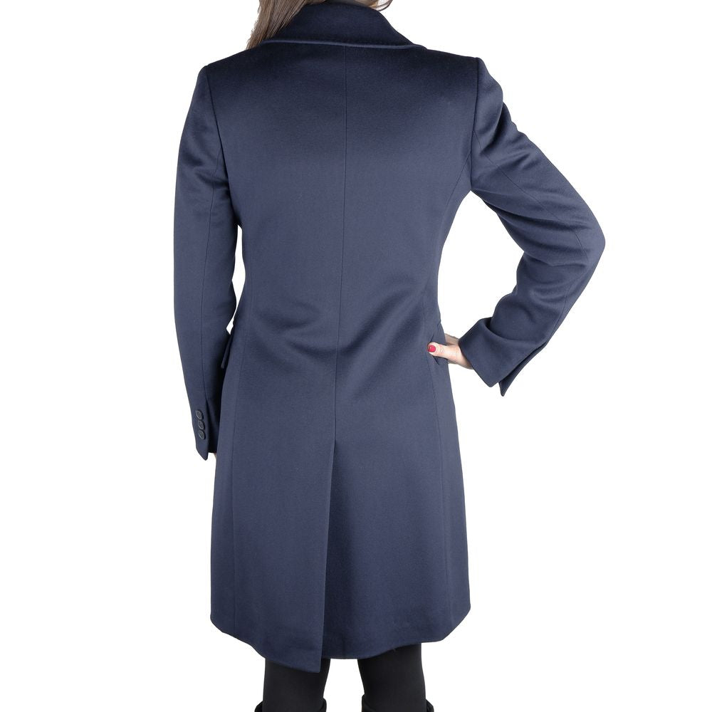 Made in Italy Blauer Wollmantel für Frauen