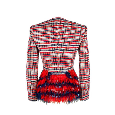 Elisabetta Franchi Roter Baumwollblazer für Frauen