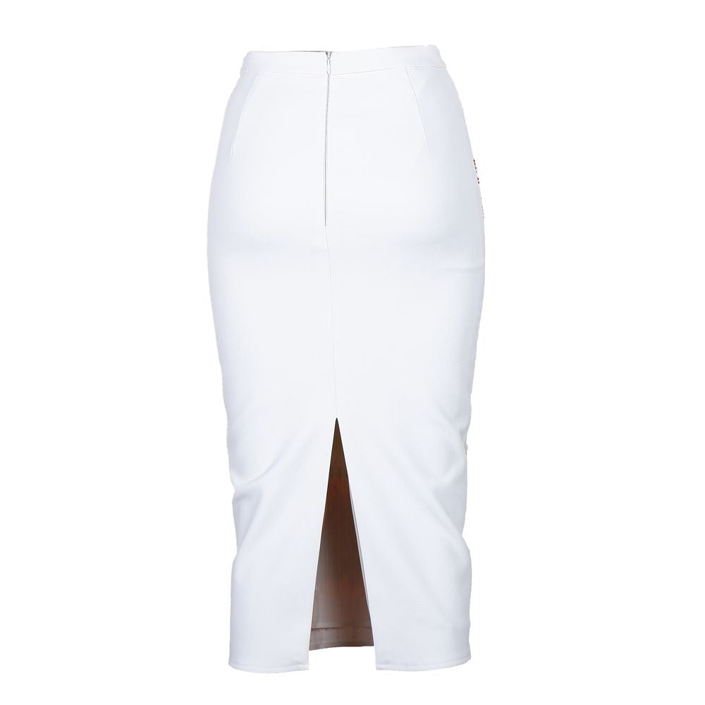 Elisabetta Franchi Weißer Polyester Damenrock
