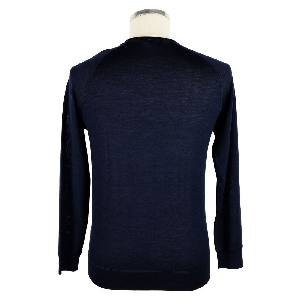 Emilio Romanelli Blauer Kaschmir-Pullover für Männer