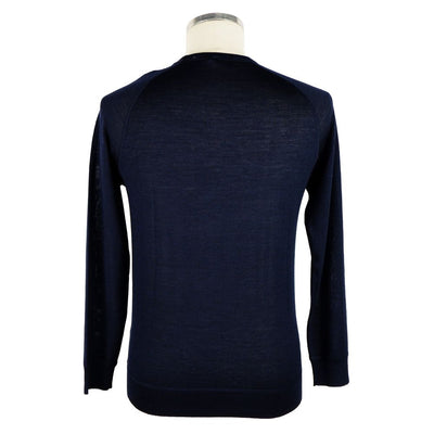 Emilio Romanelli Blauer Kaschmir-Pullover für Männer