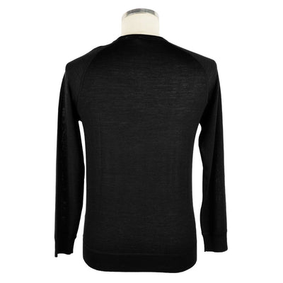 Emilio Romanelli Schwarzer Kaschmir-Pullover für Männer