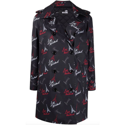 Love Moschino Schwarzer Polyester Damenmantel