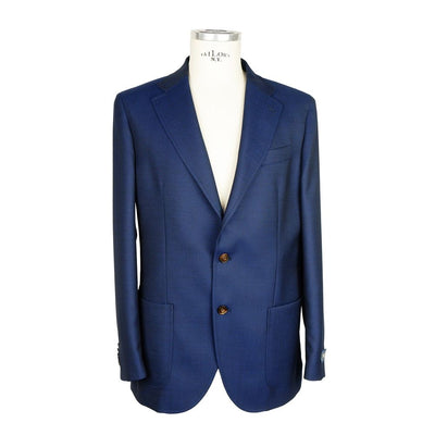 Emilio Romanelli Blauer Woll-Blazer für Männer