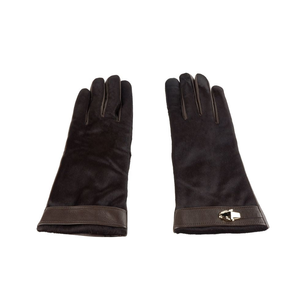 Cavalli Class Braunes Rindsleder Frauen Handschuh