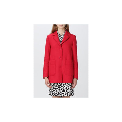 Love Moschino Eleganter roter Wintermantel aus einer Wollmischung
