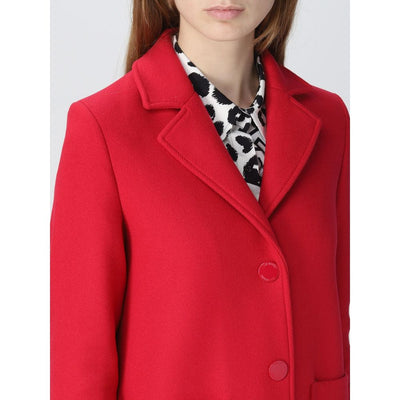 Love Moschino Eleganter roter Wintermantel aus einer Wollmischung