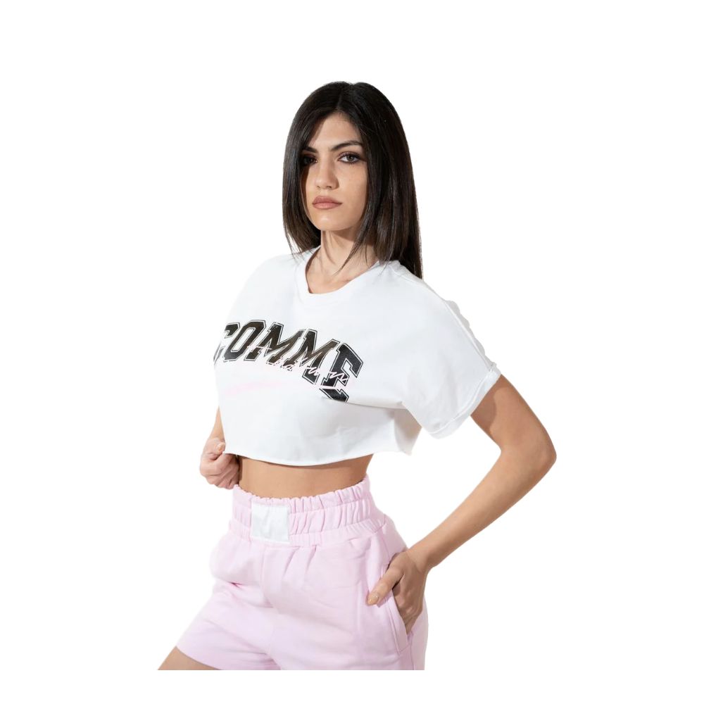 Comme Des Fuckdown Schicke rosa Logo Stretch-Baumwollshorts